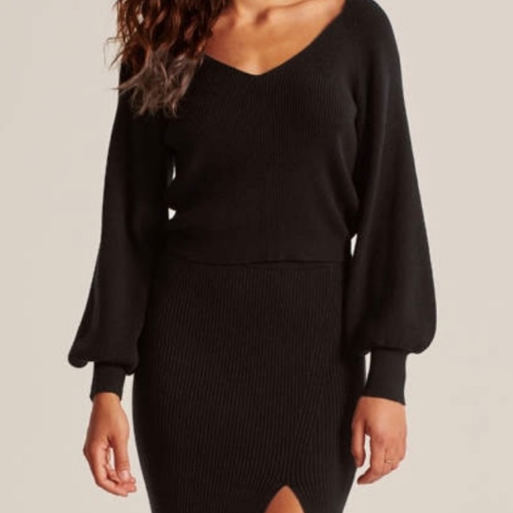 Abercrombie & Fitch - XXS - Black - puff sleeve sweater